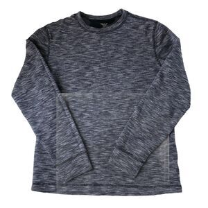 Faded Glory Women’s Waffle Knit Long Sleeve Shirt Heather Blue Size Small